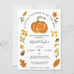 Invitation Un Petit Citrouille Automne Automne Automne Baby s