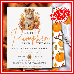 Invitation Un petit Citrouille automne automne LION CUB Baby 