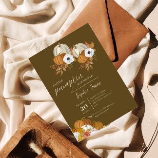 Invitation Un Petit Citrouille | Automne | Baby shower floral