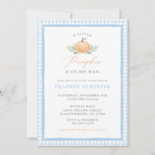 Invitation Un Petit Citrouille   Baby shower d'automne Invita