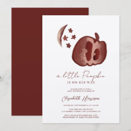 Invitation Un Petit Citrouille Bleu Aquarelle Bébé Garçon Dou