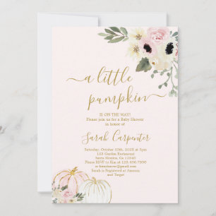 Invitation Un petit citrouille Boho Baby shower Girl Invitati