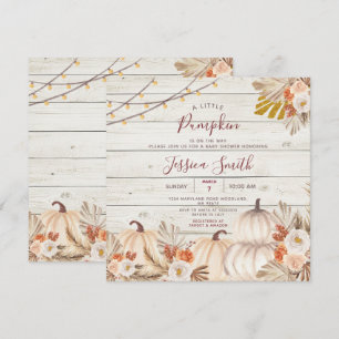 Invitation Un petit Citrouille chute dans Love Baby shower en