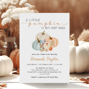 Invitation Un Petit Citrouille En Chemin Baby shower D'Automn