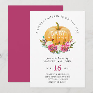 Invitation Un Petit Citrouille est en route Baby shower
