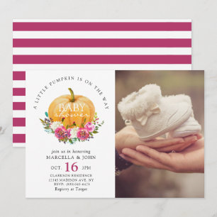 Invitation Un petit Citrouille est en route Baby shower