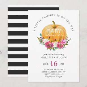 Invitation Un Petit Citrouille est en route Baby shower