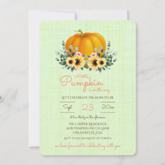 Invitation Un petit Citrouille est en route Baby shower Invit