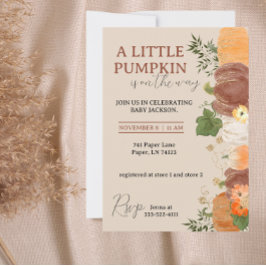 Invitation Un petit Citrouille est en route Baby shower Invit