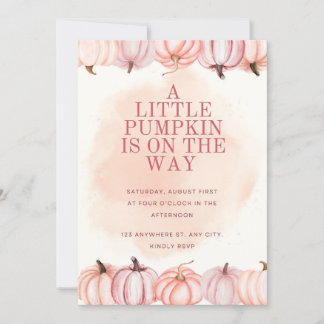 Invitation Un petit Citrouille est sur le chemin Baby shower