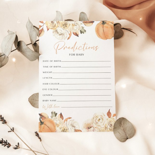 Invitation Un Petit Citrouille Prévoit Pour Baby Game Card (Créateur téléchargé)