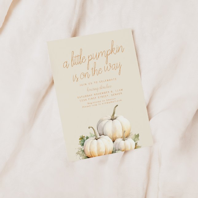 Invitation Un petit Citrouille se trouve sur le Baby shower W (Créateur téléchargé)