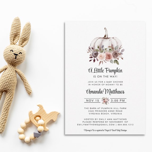 Invitation Un Petit Citrouille se trouve sur le chemin Baby s (Créateur téléchargé)