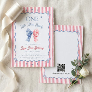 Invitation Un petit code QR Miss Liberty pour un 1er annivers