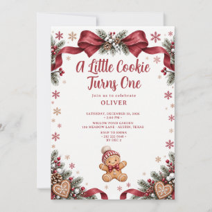 Invitation Un Petit Cookie Fête Son Premier Anniversaire en P