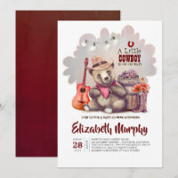 Un Petit Cow-boy Est En Chemin De Bear Baby shower
