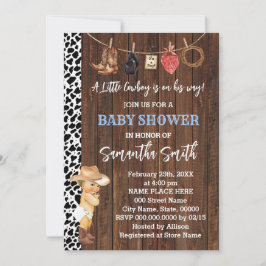 Invitation Un petit cowboy est son Way Western Baby shower
