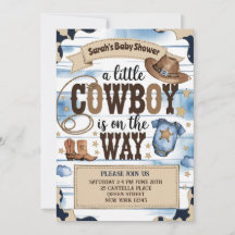 Un petit cowboy est sur le Baby shower Way