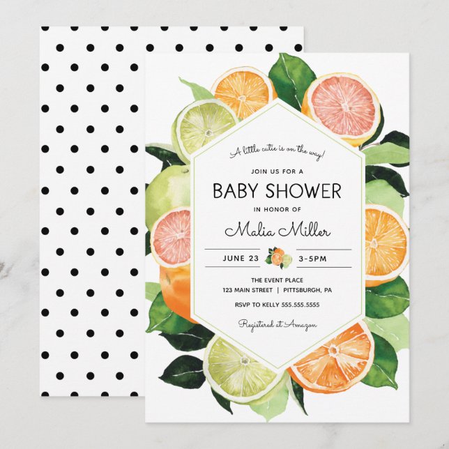 Invitation Un petit Cutie est sur le Baby shower Way (Devant / Derrière)