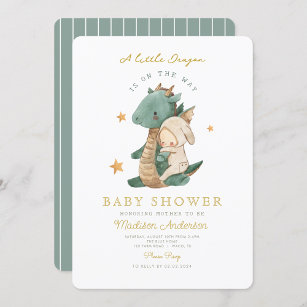 Invitation Un petit dragon se trouve sur le Baby shower