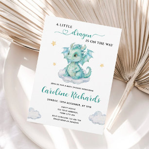 Invitation Un petit dragon se trouve sur le Baby shower Way