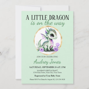 Invitation Un Petit Dragon Se Trouve Sur Le Chemin Du Baby sh