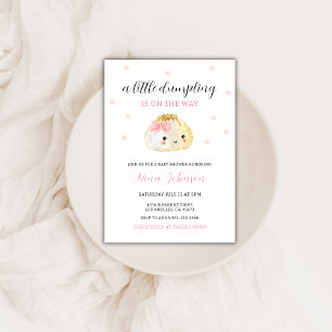 Invitation Un Petit Dumpling Rose Est Sur Le Chemin Du Baby s