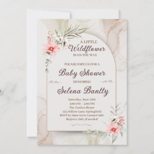 Invitation Un Petit Fleur sauvage Baby Girl Douche Élégant