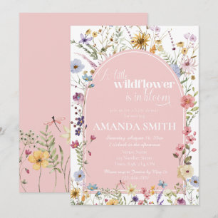 Invitation Un petit Fleur sauvage est dans le Baby shower fle