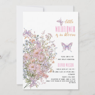 Invitation Un petit fleur sauvage est dans le baby shower fle