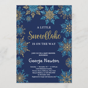 Invitation Un petit flocon de neige de Navy est en route pour