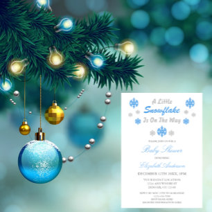 Invitation Un Petit Flocon De Neige Est En Route Baby Shower