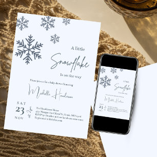 Invitation Un petit flocon de neige est sur le chemin Baby sh
