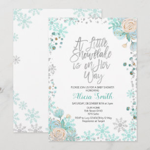 Invitation Un petit flocon de neige est sur son baby shower