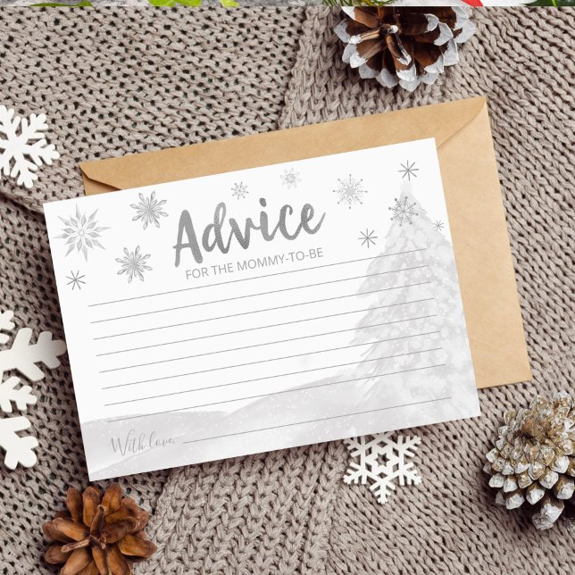 Invitation Un petit flocon de neige Gris Baby showers Conseil (Créateur téléchargé)