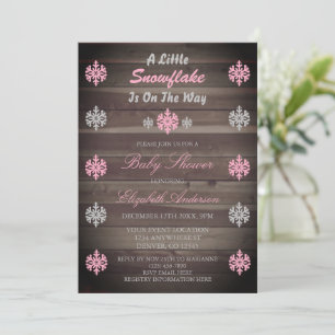 Invitation Un Petit Flocon De Neige Se Trouve Sur Le Chemin D