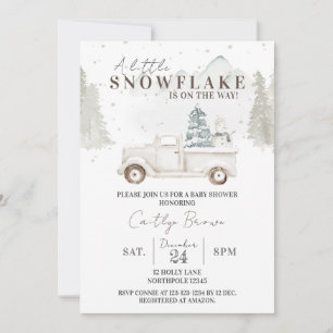Invitation Un petit flocon de neige sur son Baby shower Way