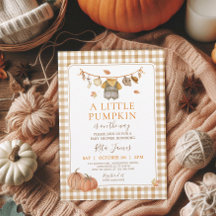 Un petit garçon citrouille Baby Shower Gingham
