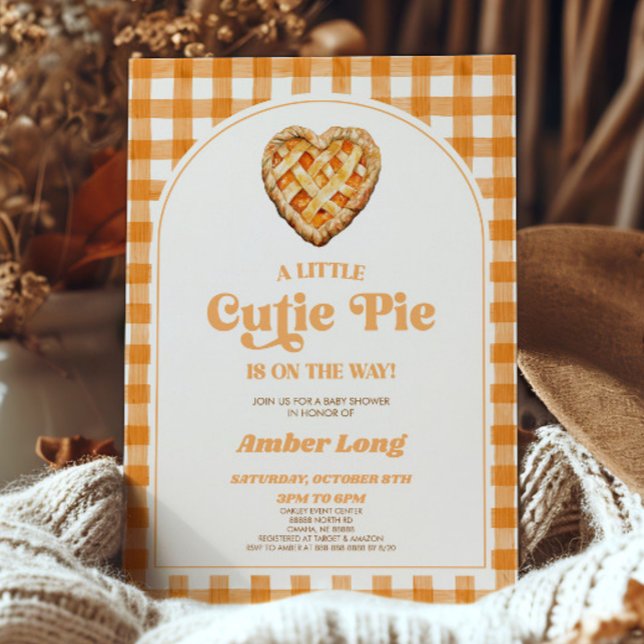 Invitation Un petit gâteau à tarte rétro Baby shower à tarte  (Créateur téléchargé)