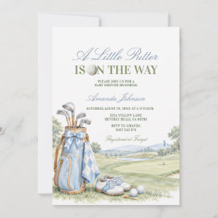 Invitation Un petit golfeur arrive Bébé Shower Fille ou Garço