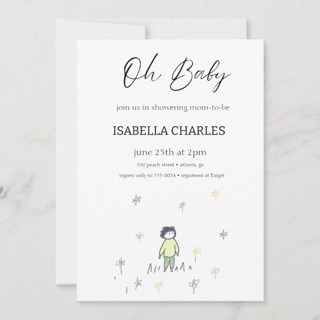 Invitation Un petit homme est en route (Devant)