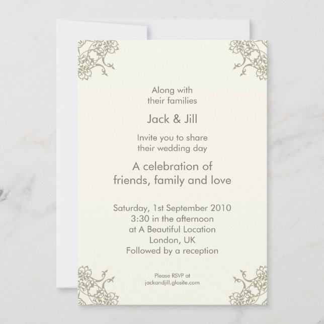 Invitation Un petit Lacey (Crème) 13x18 cm (Devant)