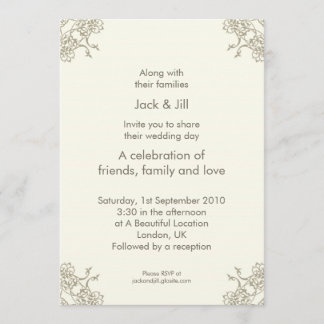 Invitation Un petit Lacey (Crème) 13x18 cm