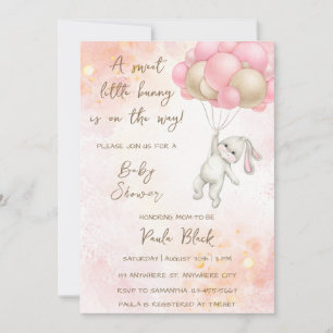 Invitation Un Petit Lapin Doux Est En Chemin Baby shower Inv
