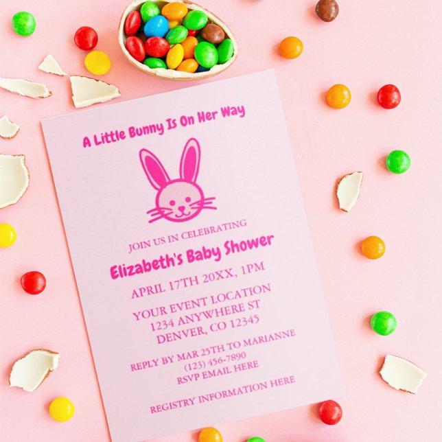 Invitation Un Petit Lapin Est En Chemin Baby shower (Créateur téléchargé)