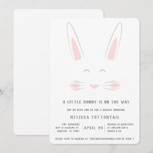 Invitation Un petit lapin est en chemin baby shower invitatio