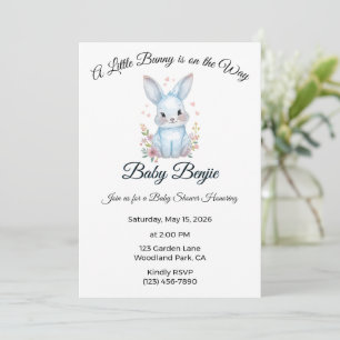 Invitation Un petit lapin est en route Fête prénatale Bébé ga