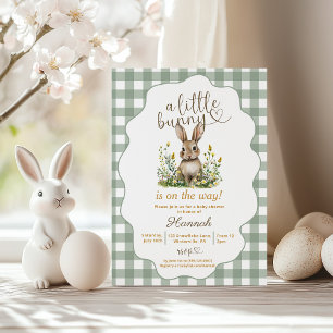 Invitation Un petit lapin est sur le chemin du baby shower de