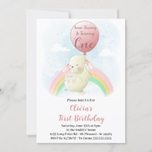 Invitation Un petit lapin fête son premier anniversaire