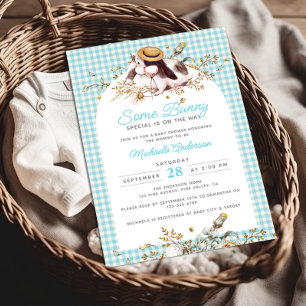 Invitation Un Petit Lapin Spécial Sur Le Chemin Baby shower B